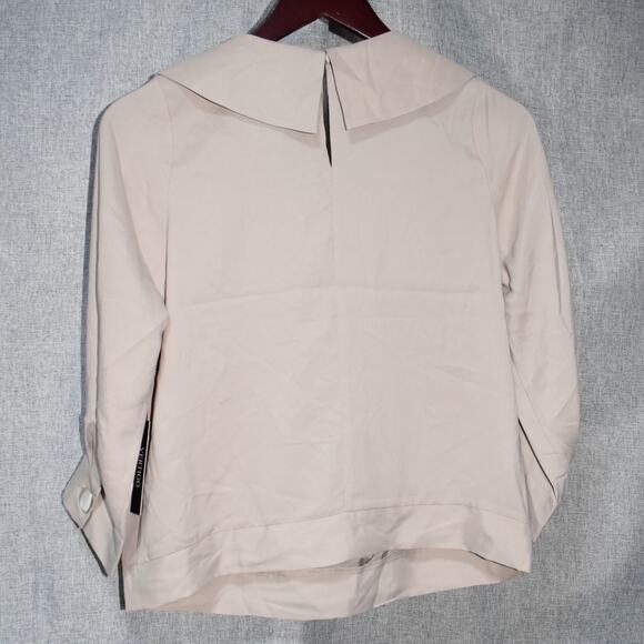 Vertigo Scalloped Button Blouse Beige Womens XS NWT - Picture 3 of 3